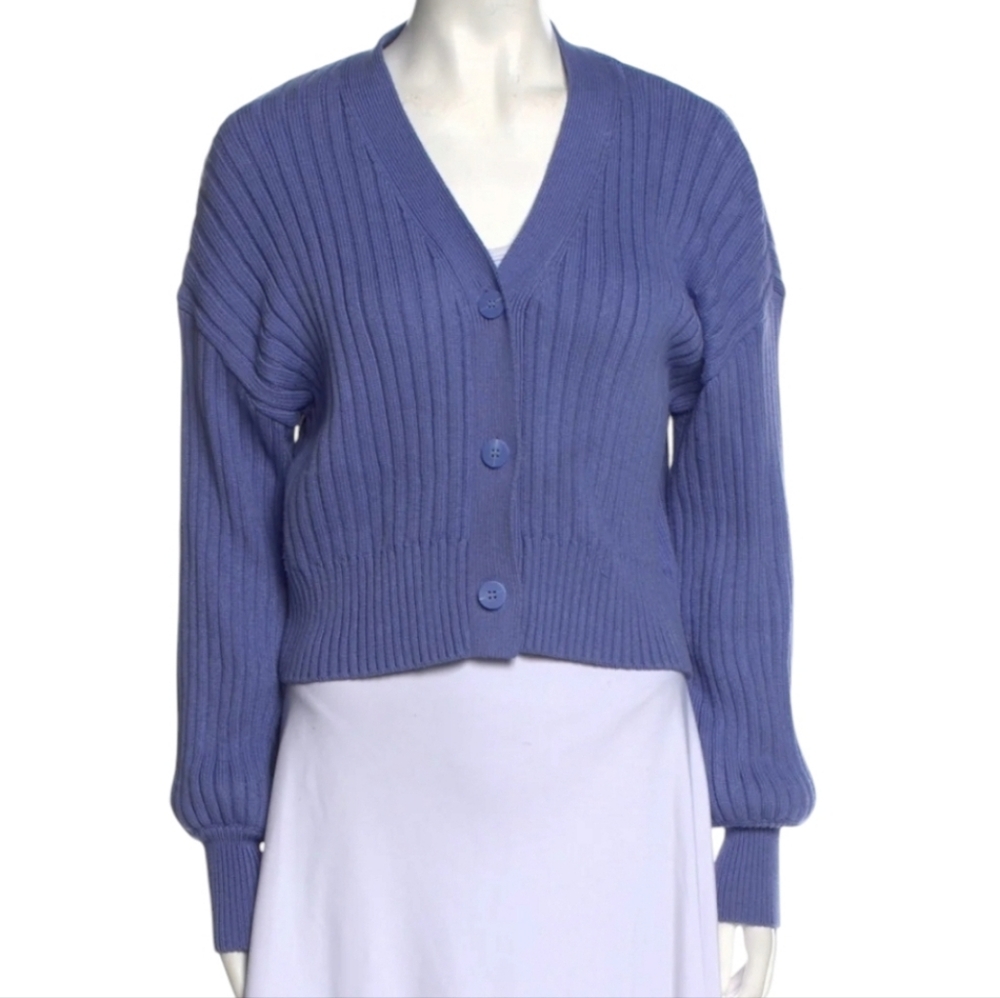 STAUD | Eloise Ribbed Knit Cardigan Sweater in Size Medium